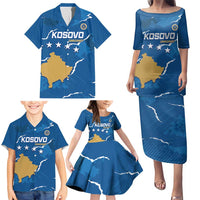 Custom Kosovo Football Family Matching Puletasi and Hawaiian Shirt Come On Dardanet