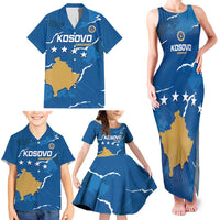 Custom Kosovo Football Family Matching Tank Maxi Dress and Hawaiian Shirt Come On Dardanet