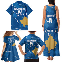 Custom Kosovo Football Family Matching Tank Maxi Dress and Hawaiian Shirt Come On Dardanet