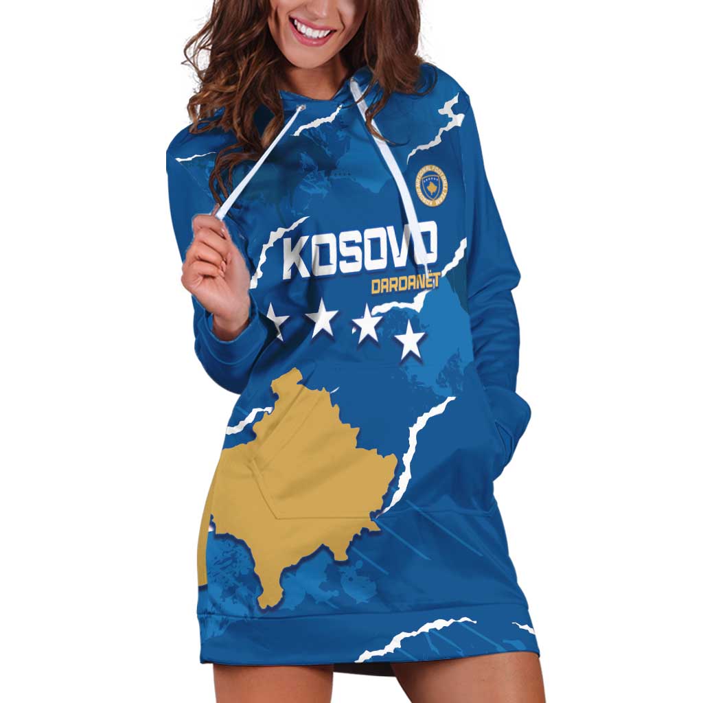 Custom Kosovo Football Hoodie Dress Come On Dardanet