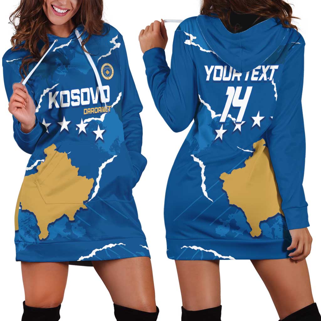 Custom Kosovo Football Hoodie Dress Come On Dardanet