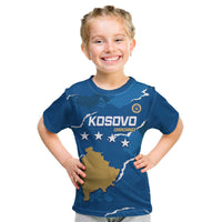 Custom Kosovo Football Kid T Shirt Come On Dardanet