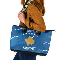 Custom Kosovo Football Leather Tote Bag Come On Dardanet