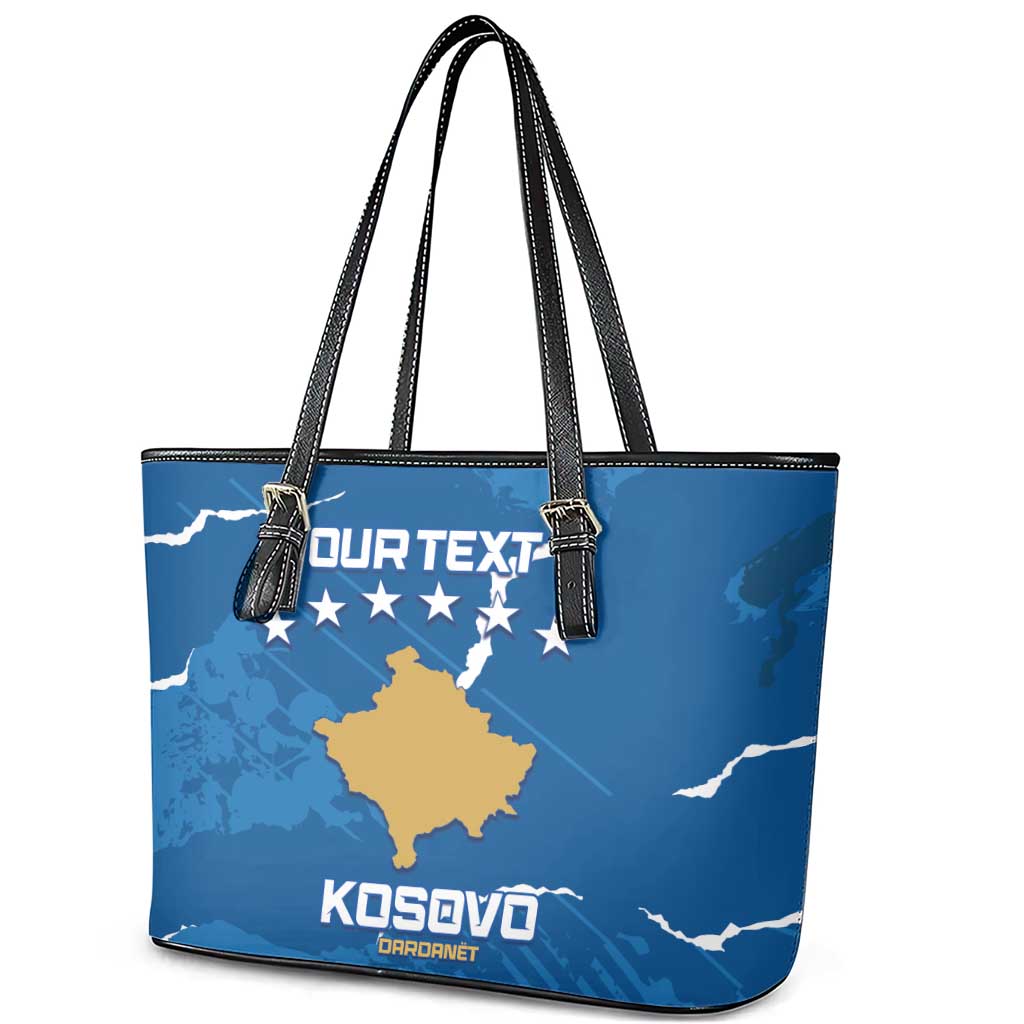 Custom Kosovo Football Leather Tote Bag Come On Dardanet
