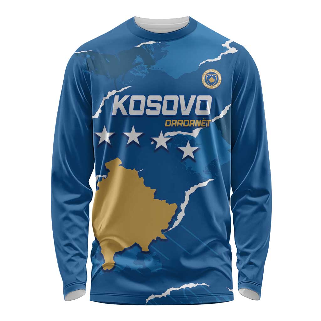 Custom Kosovo Football Long Sleeve Shirt Come On Dardanet