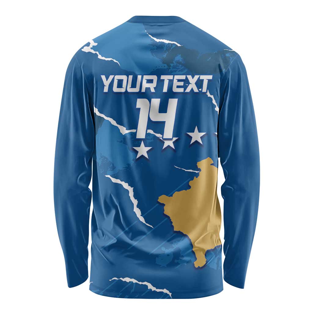 Custom Kosovo Football Long Sleeve Shirt Come On Dardanet