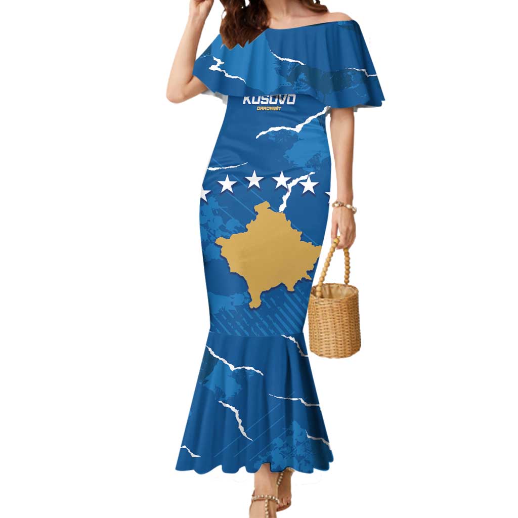 Custom Kosovo Football Mermaid Dress Come On Dardanet