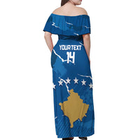 Custom Kosovo Football Off Shoulder Maxi Dress Come On Dardanet