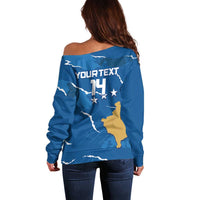 Custom Kosovo Football Off Shoulder Sweater Come On Dardanet