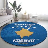 Custom Kosovo Football Round Carpet Come On Dardanet