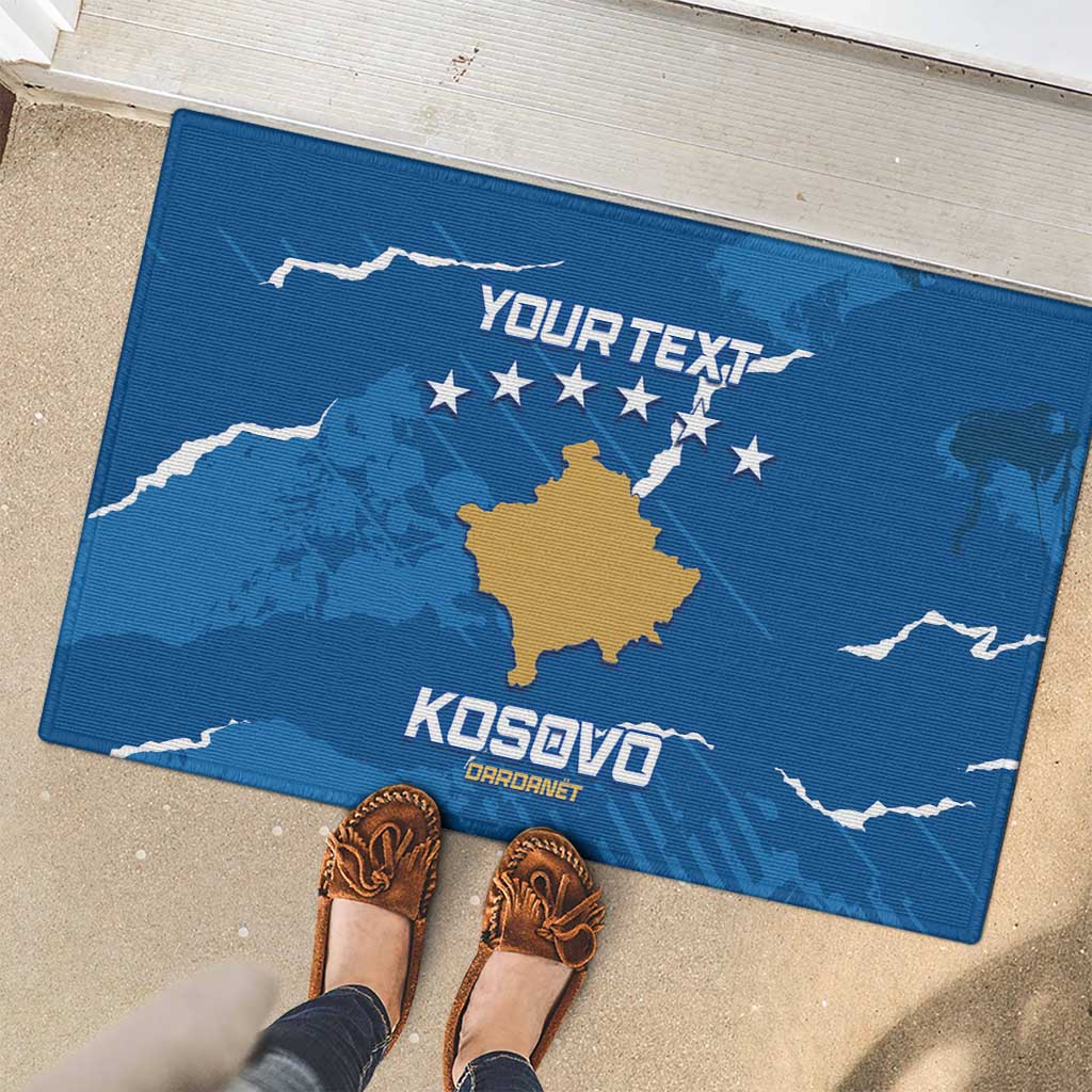 Custom Kosovo Football Rubber Doormat Come On Dardanet