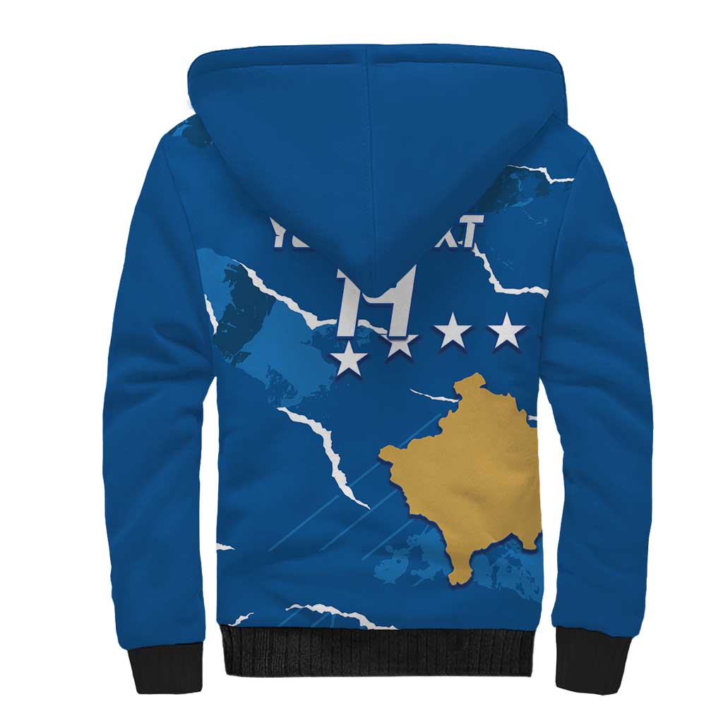 Custom Kosovo Football Sherpa Hoodie Come On Dardanet