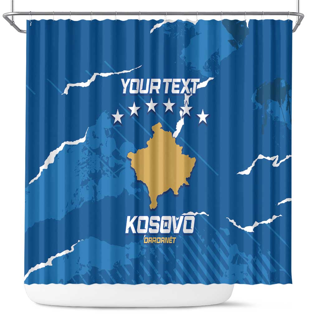 Custom Kosovo Football Shower Curtain Come On Dardanet