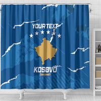 Custom Kosovo Football Shower Curtain Come On Dardanet