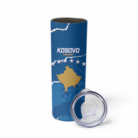 Custom Kosovo Football Skinny Tumbler Come On Dardanet