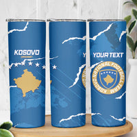 Custom Kosovo Football Skinny Tumbler Come On Dardanet