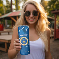 Custom Kosovo Football Skinny Tumbler Come On Dardanet