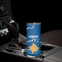 Custom Kosovo Football Skinny Tumbler Come On Dardanet
