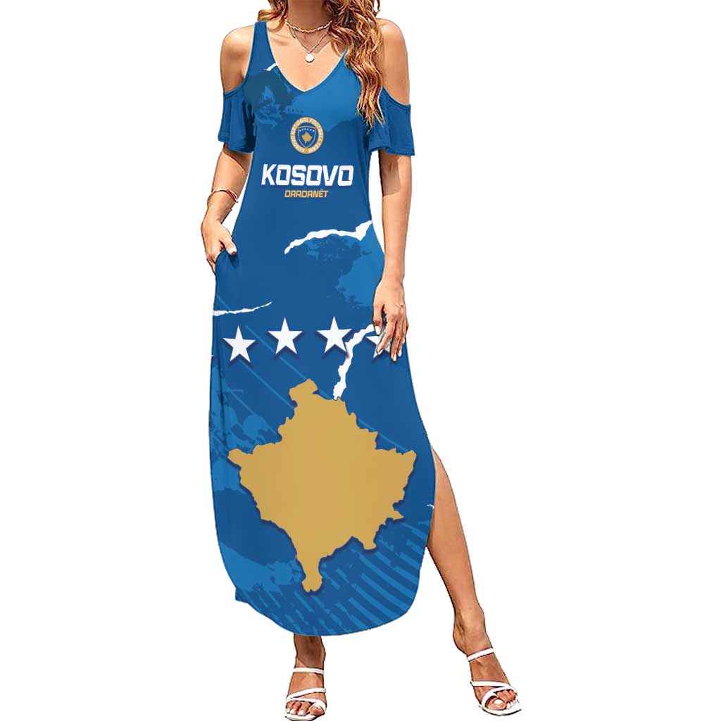 Custom Kosovo Football Summer Maxi Dress Come On Dardanet
