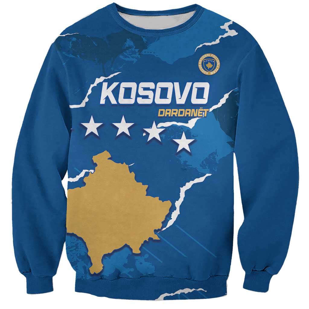 Custom Kosovo Football Sweatshirt Come On Dardanet