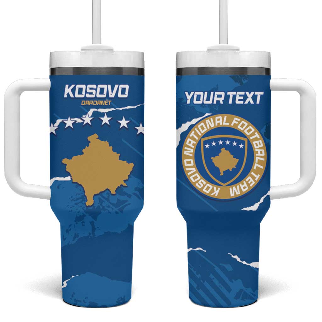 Custom Kosovo Football Tumbler With Handle Come On Dardanet