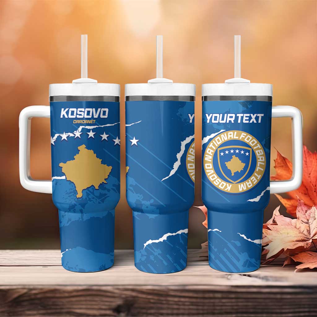 Custom Kosovo Football Tumbler With Handle Come On Dardanet