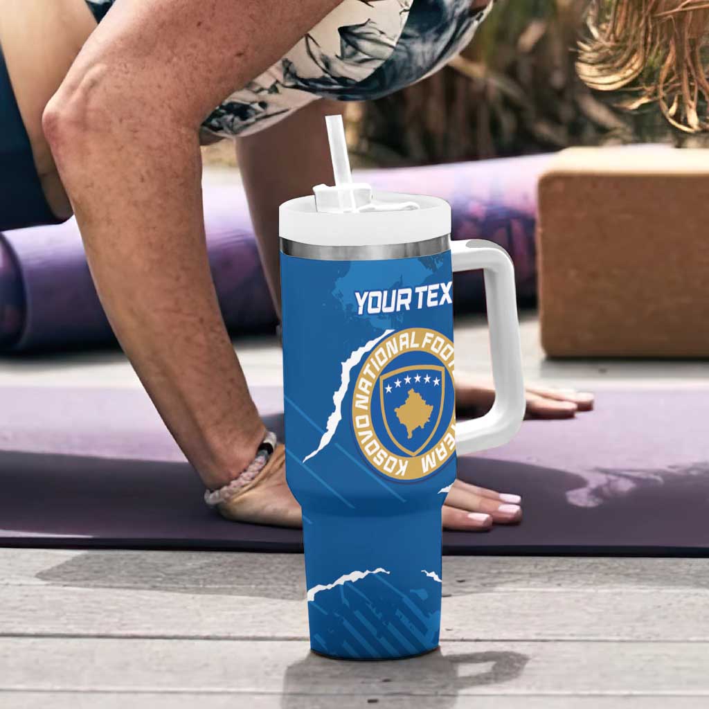 Custom Kosovo Football Tumbler With Handle Come On Dardanet