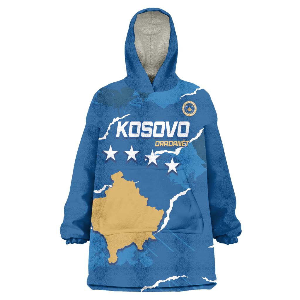 Custom Kosovo Football Wearable Blanket Hoodie Come On Dardanet