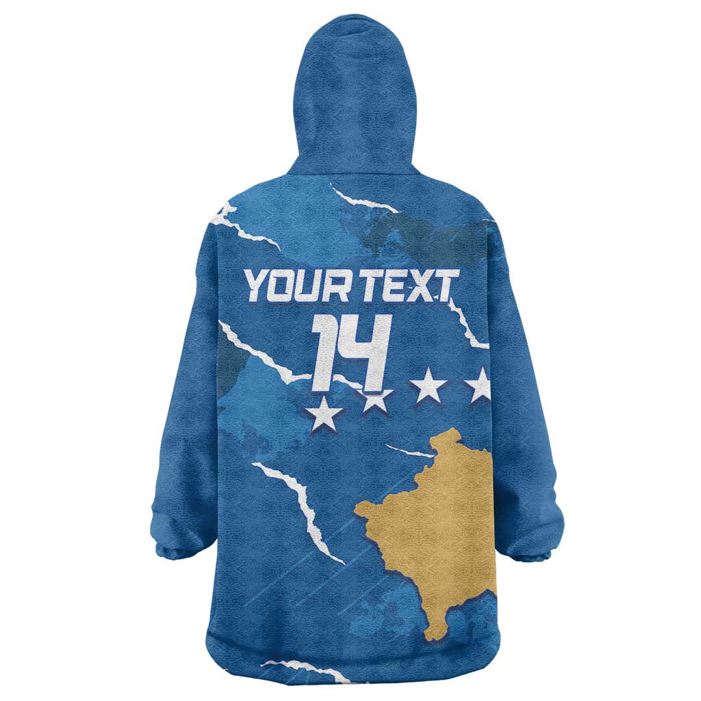 Custom Kosovo Football Wearable Blanket Hoodie Come On Dardanet