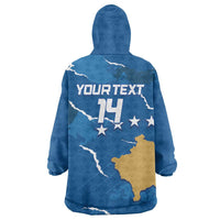 Custom Kosovo Football Wearable Blanket Hoodie Come On Dardanet