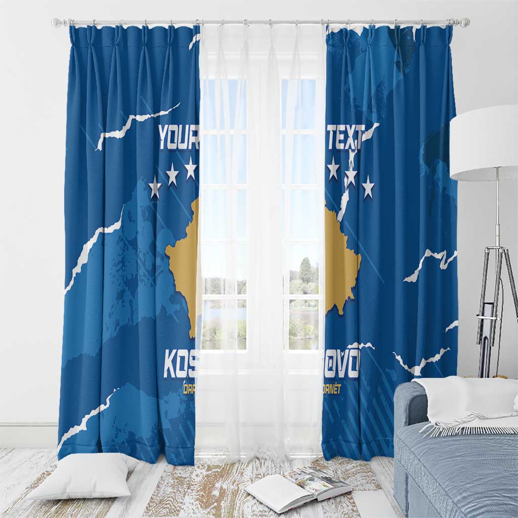 Custom Kosovo Football Window Curtain Come On Dardanet