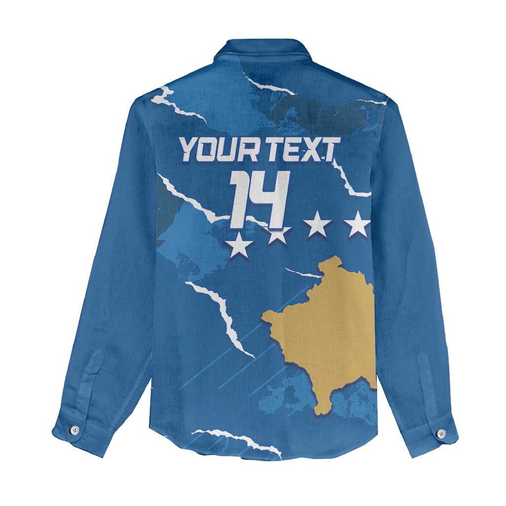 Custom Kosovo Football Women Casual Shirt Come On Dardanet