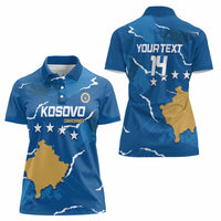 Custom Kosovo Football Women Polo Shirt Come On Dardanet