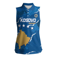 Custom Kosovo Football Women Sleeveless Polo Shirt Come On Dardanet
