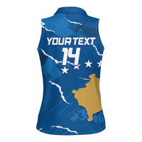 Custom Kosovo Football Women Sleeveless Polo Shirt Come On Dardanet