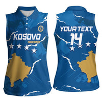 Custom Kosovo Football Women Sleeveless Polo Shirt Come On Dardanet