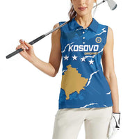 Custom Kosovo Football Women Sleeveless Polo Shirt Come On Dardanet