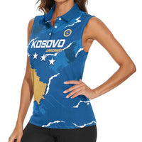 Custom Kosovo Football Women Sleeveless Polo Shirt Come On Dardanet