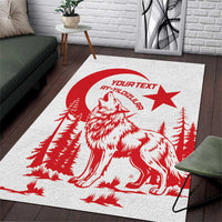 Custom Turkey Football Area Rug Turkyie Wolf With Crescent-Stars