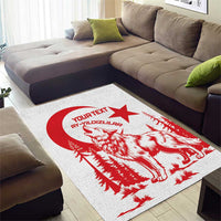 Custom Turkey Football Area Rug Turkyie Wolf With Crescent-Stars