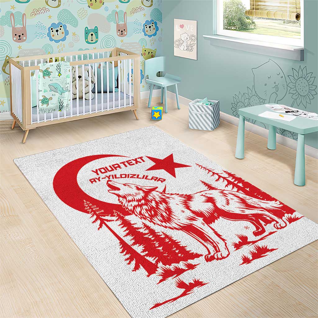 Custom Turkey Football Area Rug Turkyie Wolf With Crescent-Stars