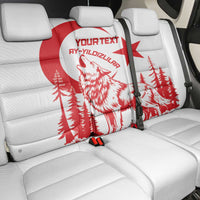 Custom Turkey Football Back Car Seat Cover Turkyie Wolf With Crescent-Stars