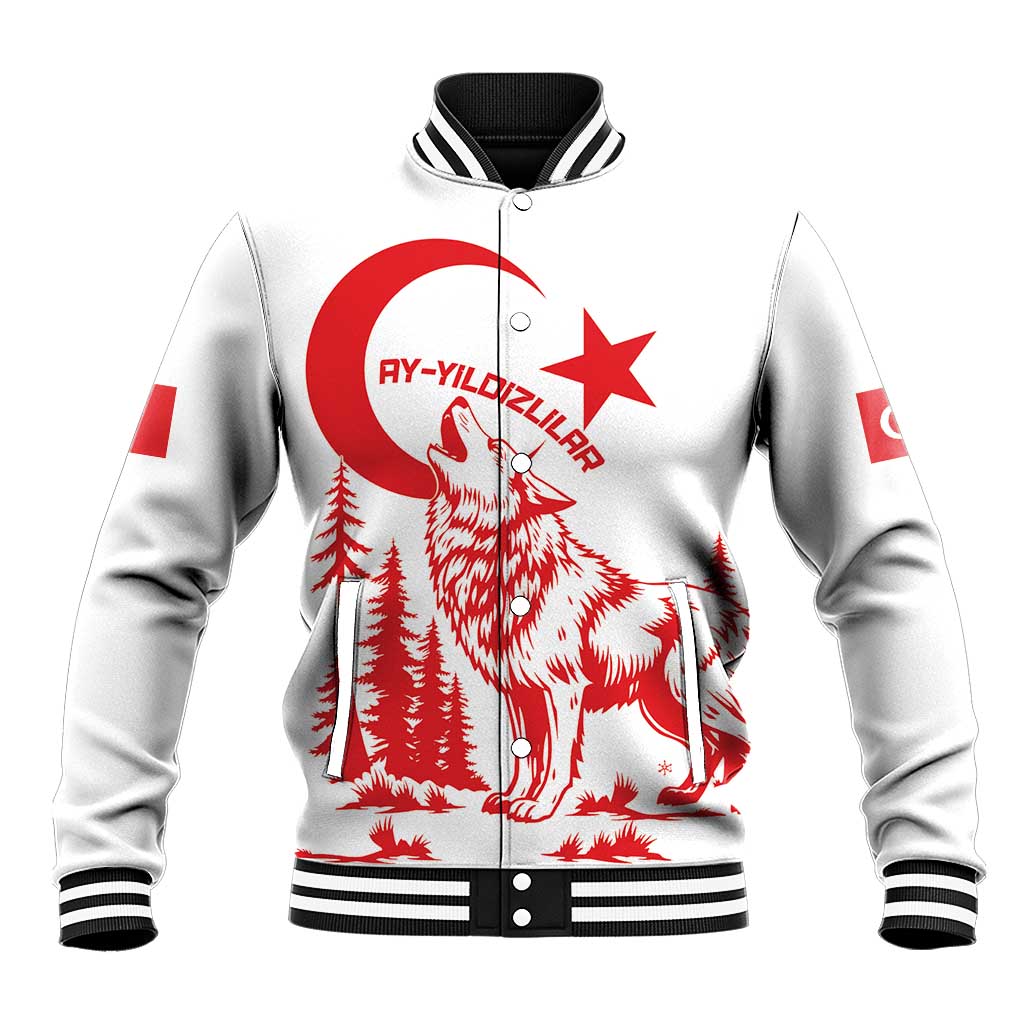 Custom Turkey Football Baseball Jacket Turkyie Wolf With Crescent-Stars