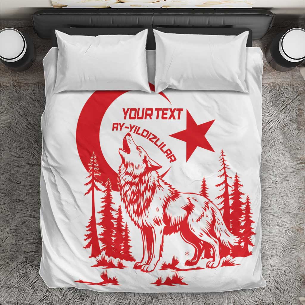 Custom Turkey Football Bedding Set Turkyie Wolf With Crescent-Stars