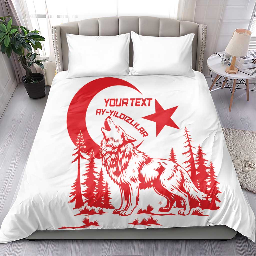 Custom Turkey Football Bedding Set Turkyie Wolf With Crescent-Stars