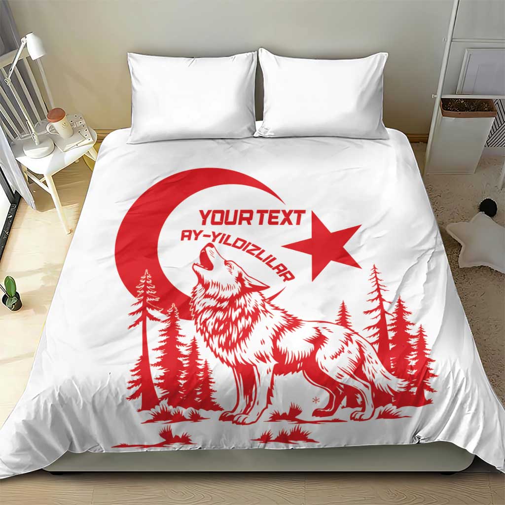 Custom Turkey Football Bedding Set Turkyie Wolf With Crescent-Stars