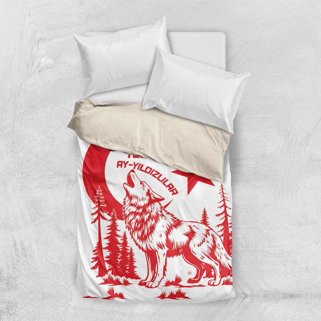 Custom Turkey Football Bedding Set Turkyie Wolf With Crescent-Stars