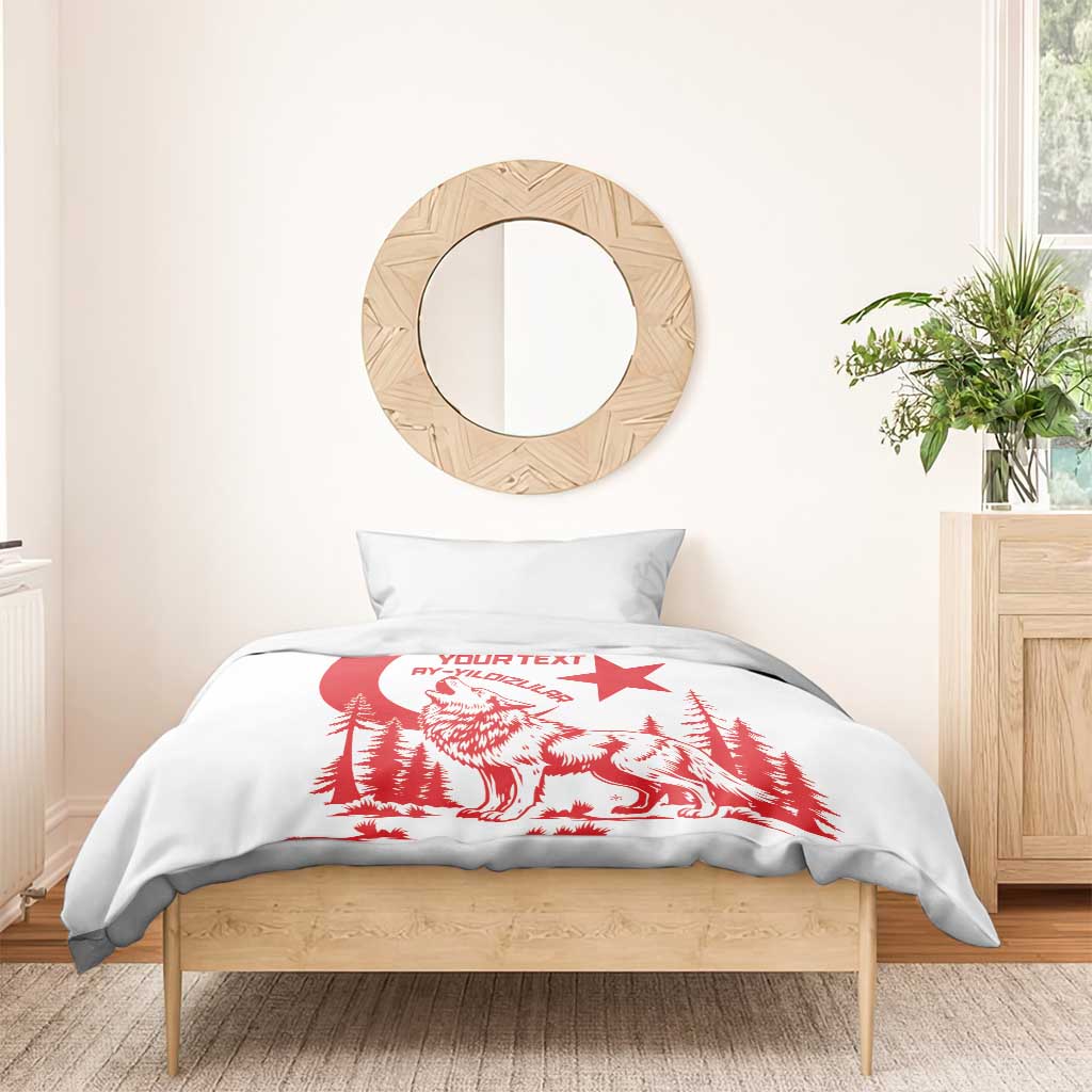 Custom Turkey Football Bedding Set Turkyie Wolf With Crescent-Stars