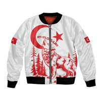 Custom Turkey Football Bomber Jacket Turkyie Wolf With Crescent-Stars