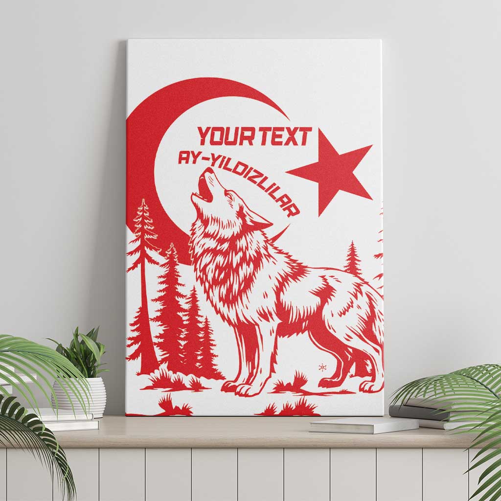 Custom Turkey Football Canvas Wall Art Turkyie Wolf With Crescent-Stars